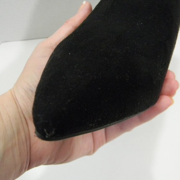 Bamboo Black Wedge Heel Ankle Boots Sueded Witchy Feminine Goth NWOT - Picture 8 of 8